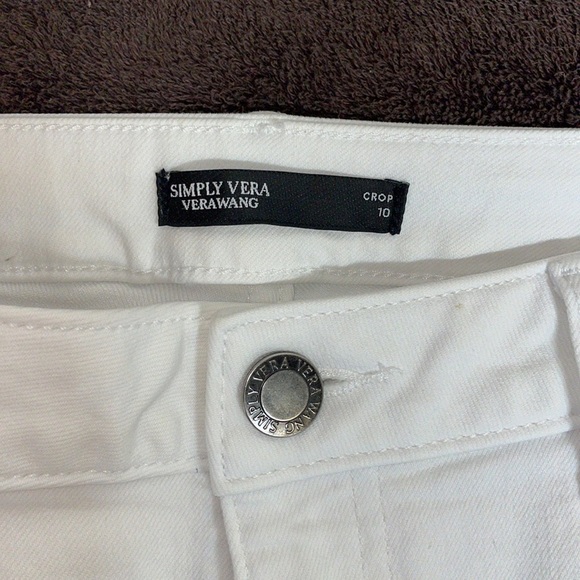 Simply Vera Wang white Crop Pants Sz 10 - Picture 4 of 6